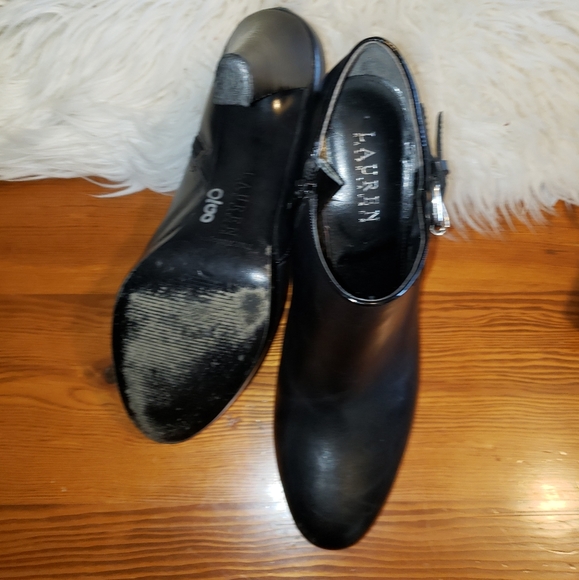 Ralph Lauren heeled booties black leather 7.5 M - Picture 8 of 10